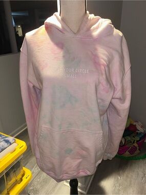 Tie-Dye Pink Hooded Sweatshirt - Keep Your Circle Small